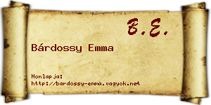 Bárdossy Emma névjegykártya